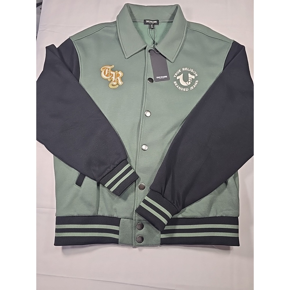 NWT True Religion Buddha Varsity Jacket Fleece Streetwear Men's L